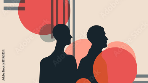 Posters with silhouette minimalistic basic figures, extraordinary graphic assets of geometrical shapes swiss style. minimalistic vector. Illustrations