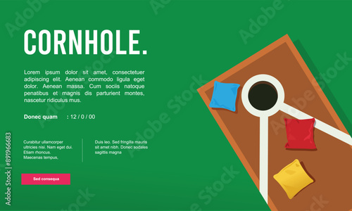 Great simple top view of cornhole set background design for any media	