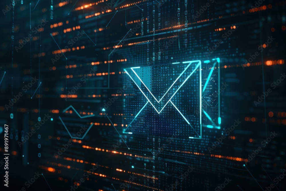 Digital Email Icon with Data Streams
Digital Email Icon with Data Streams