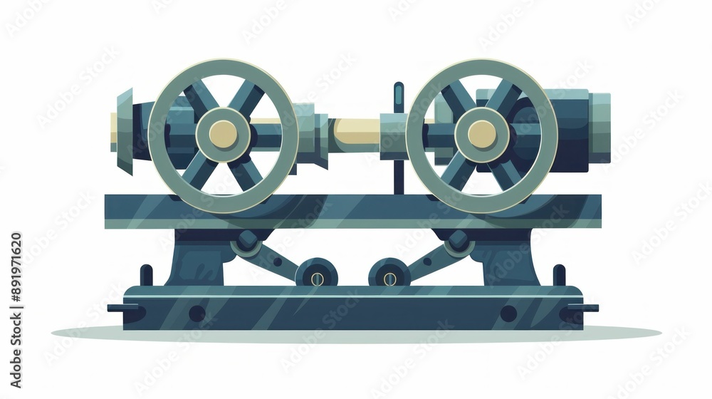 Machine with two wheels stack on white background for travel adventure and outdoor exploration Machine with two wheels stack on white background for travel adventure and outdoor exploration