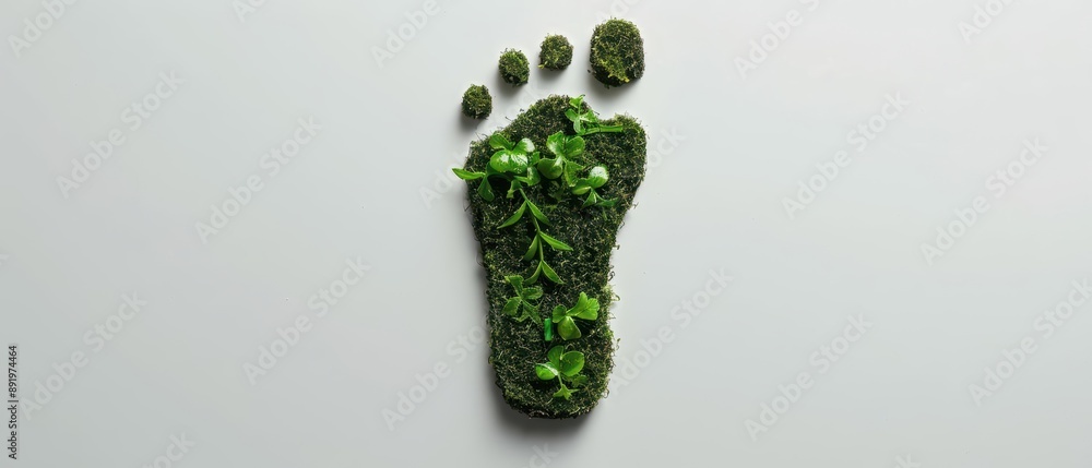 Carbon footprint is depicted in an ultramodern, supernatural scene, with copy space for your personalized message Carbon footprint is depicted in an ultramodern, supernatural scene, with copy space for your personalized message