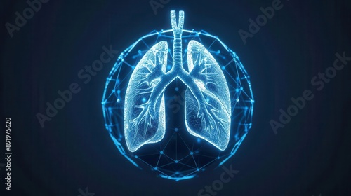 Digital globe with lungs overlay, World COPD Day, global respiratory health
