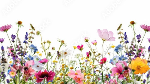 Flower border on a white backdrop