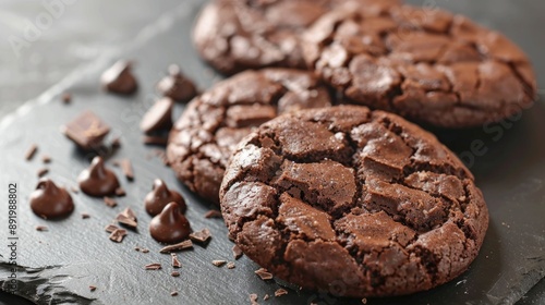 Wallpaper Mural Homemade chocolate cookies on chalkboard Sweet treats Torontodigital.ca