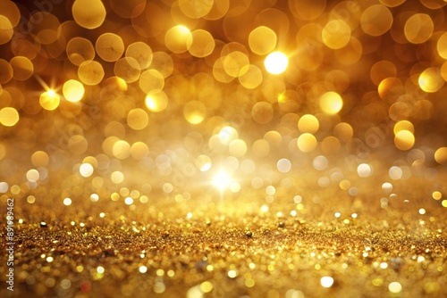 Golden background with bokeh and gold shimmer, ideal for luxury and festive themes, celebration, party, elegant, luxury, glamour © Sanook