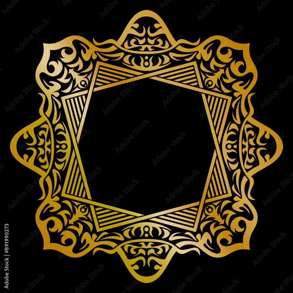 Premium round gold ornament vector illustration, gold invitation decoration. gold mandala ornament. Premium round gold ornament vector illustration, gold invitation decoration. gold mandala ornament.