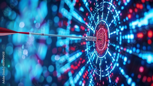digital dart board, bullseye concept 