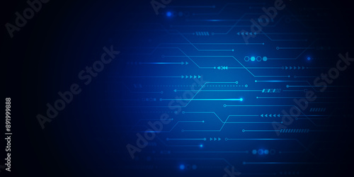 Digital technology cybernetic security circuit lines background