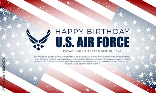 US Air Force Birthday September 18th Background Vector Illustration