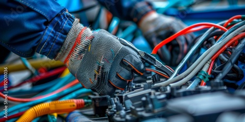 Mechanic Working on a Car Engine