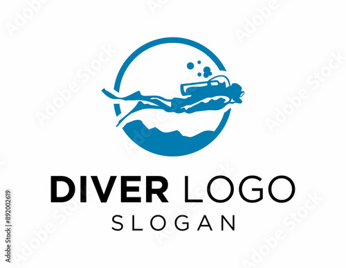 Logo about Diver created using the CorelDraw application. on a white background.