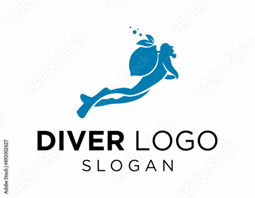 Logo about Diver created using the CorelDraw application. on a white background.
