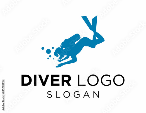 Logo about Diver created using the CorelDraw application. on a white background.
