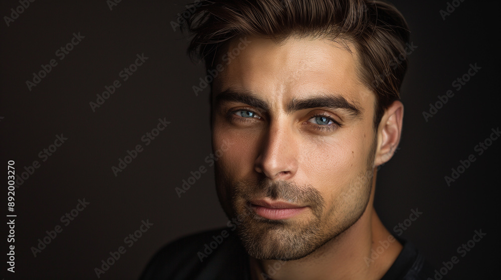 headshot of a handsome model looking at camera in a studio headshot of a handsome model looking at camera in a studio