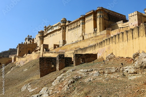 Amber India February 22, 2023 The fortified residence of the Rajah in the suburbs of Jaipur on the ridge of a rocky hill.