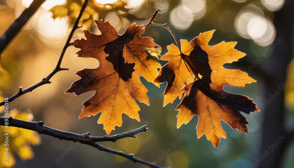 Autumn Leaf Backlit by the Sun. Autumn Leaf Backlit by the Sun.