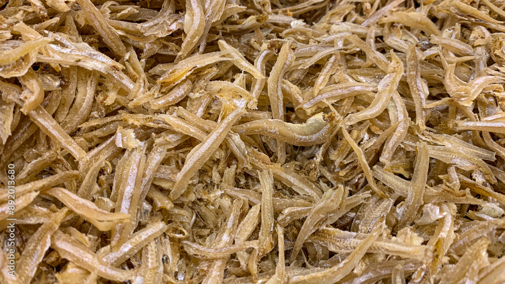 Close up top view of anchovies displayed in supermarket. Dry seafood concept. Close up top view of anchovies displayed in supermarket. Dry seafood concept.