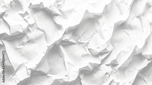 White Crumpled Paper Effect Texture on Transparent Background PNG - Blank Crumple Clean Grunge Material Surface Old Page Rough Sheet Textured Torn 