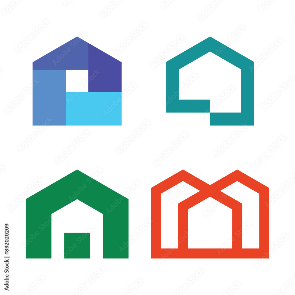 Set of modern simple home logo design. Premium Vector Set of modern simple home logo design. Premium Vector