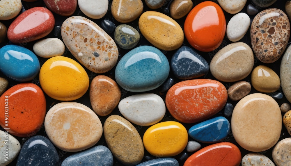 Colorful Smooth Stones Close Up. Colorful Smooth Stones Close Up.