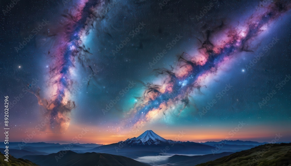 Milky Way over Majestic Mountain. Milky Way over Majestic Mountain.