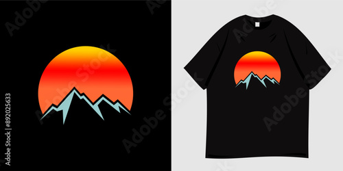 Adventure graphic t-shirt design ready to print. Symbol of mountain, explorer, hiking, adventurer, wild nature. Suitable for expeditions. Vector illustration