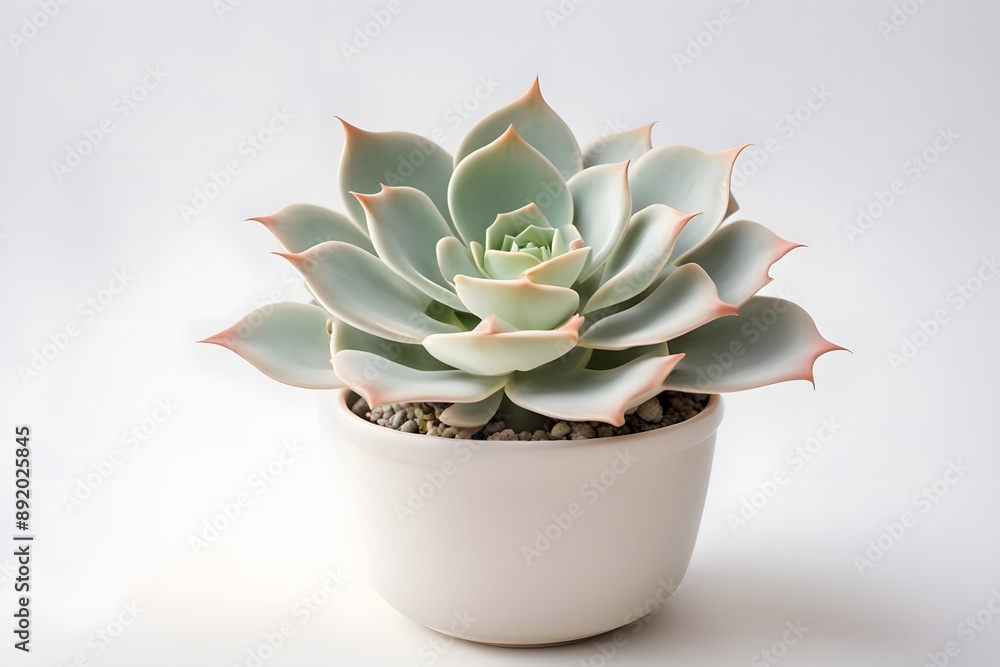 Ghost echeveria plant in pot plain background, AI generated Ghost echeveria plant in pot plain background, AI generated