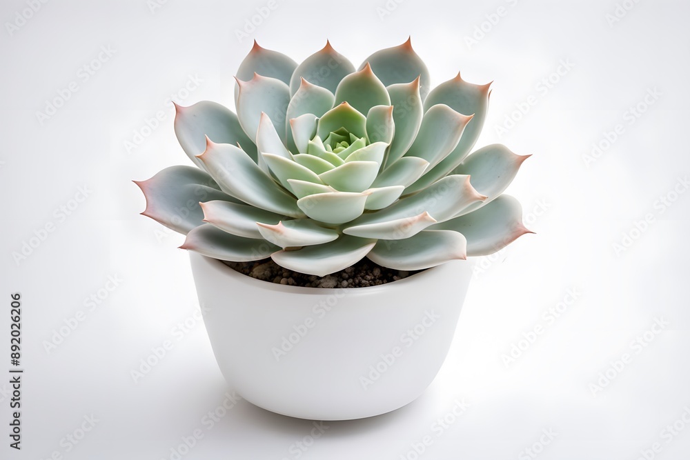 Ghost echeveria plant in pot plain background, AI generated Ghost echeveria plant in pot plain background, AI generated