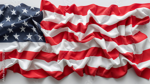 American flag for Memorial Day, 4th of July, Labour Day Celebation, white background photo