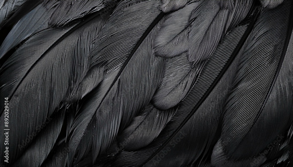 黒い鳥の羽の背景画像(Background image of black bird feathers.)
黒い鳥の羽の背景画像(Background image of black bird feathers.)