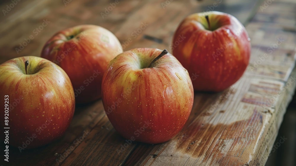 Apples for dessert on wooden surface Apples for dessert on wooden surface