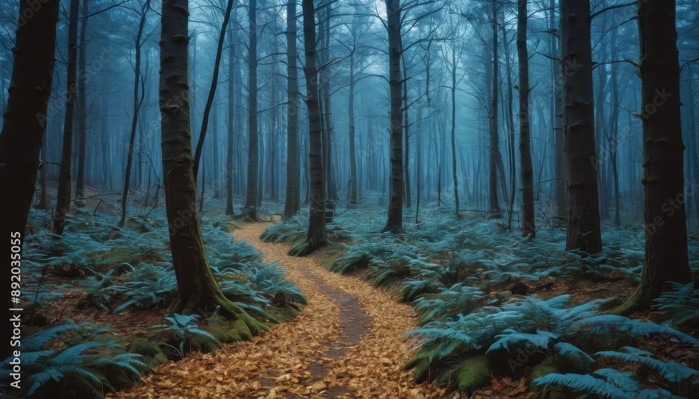 Fototapeta premium Misty Forest Path.