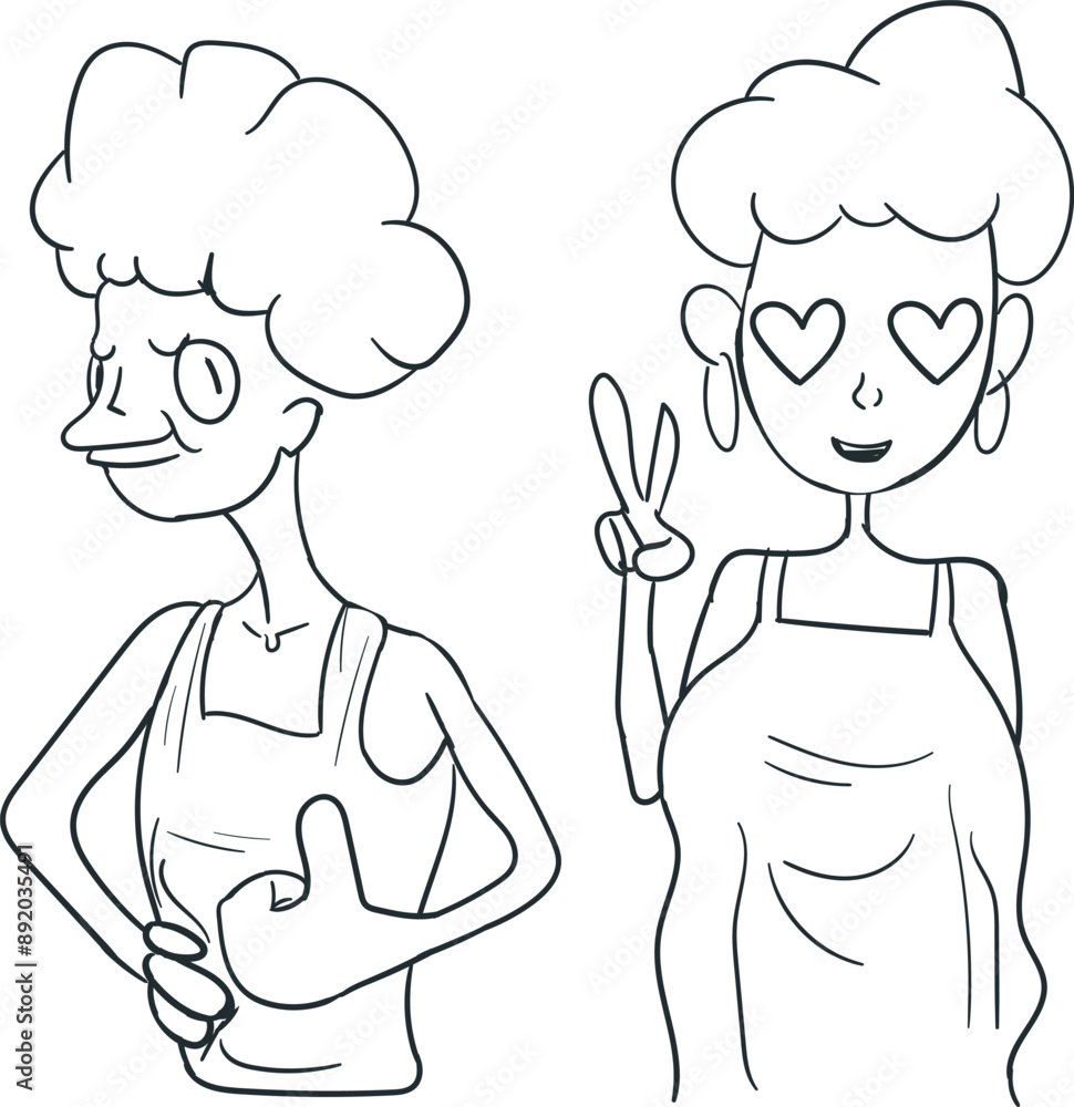 Two funny cartoon characters or avatars - a man and a woman. Two funny cartoon characters or avatars - a man and a woman.