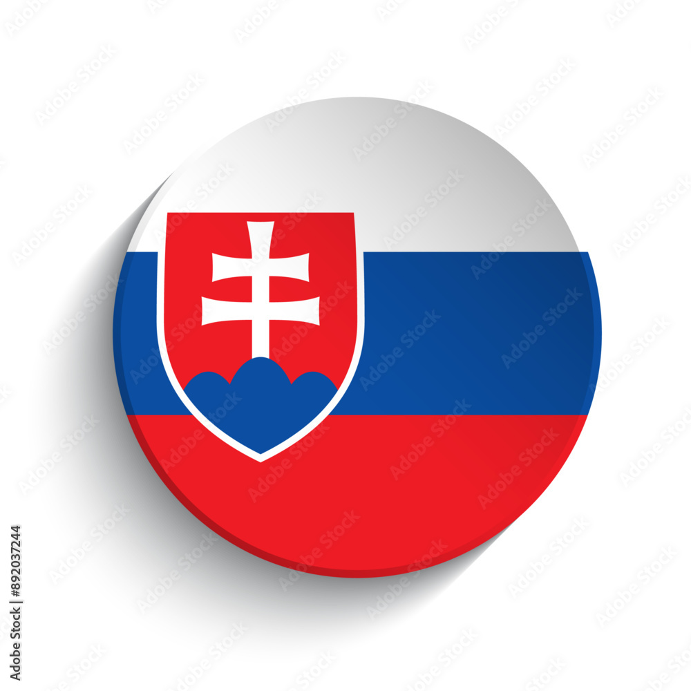 Obraz premium Slovakia flag button