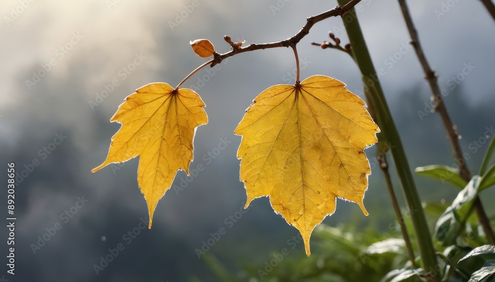 Two Golden Leaves in the Sun. Two Golden Leaves in the Sun.
