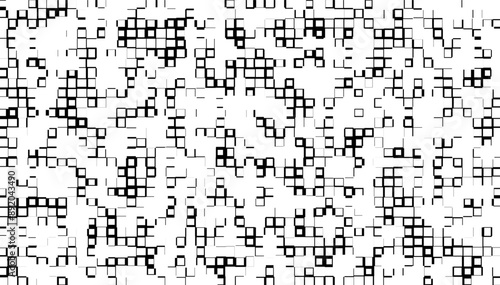Abstract pixelate pattern. Grunge texture of pixel shape. Black isolated on white background. Vector Format Illustration 