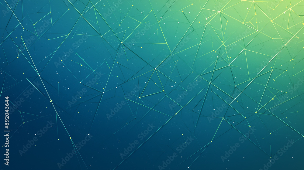 Obraz premium innovative green gradient geometric network pattern with interconnected lines