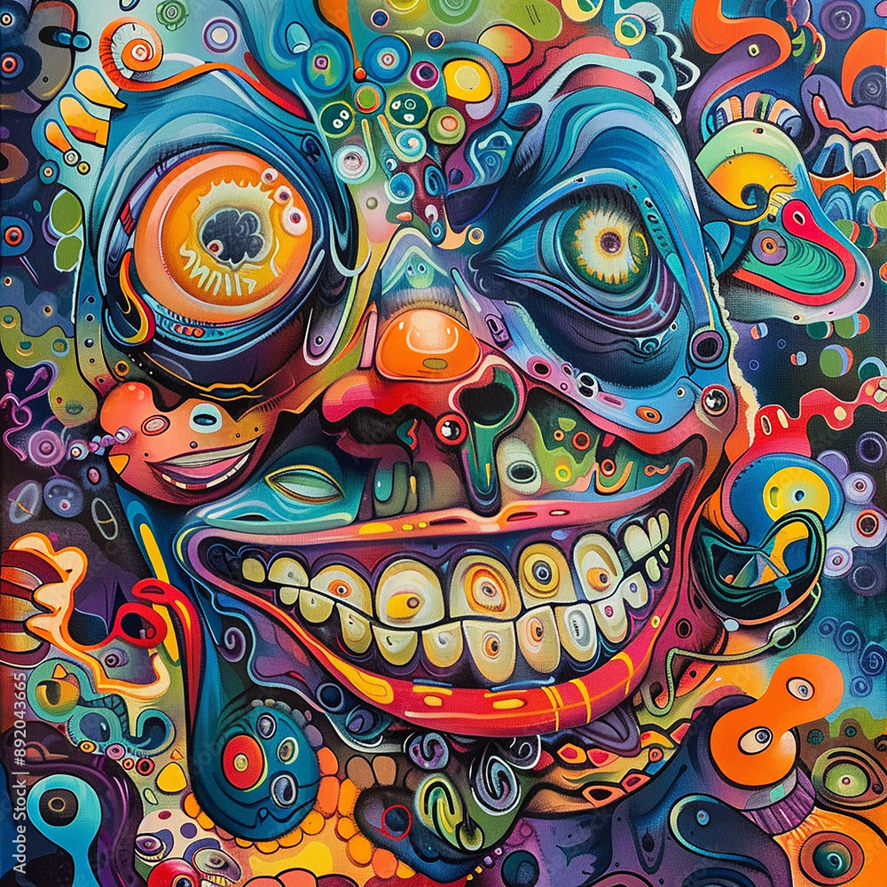 Fototapeta premium Painting style illustration of punk zombie graffiti style 