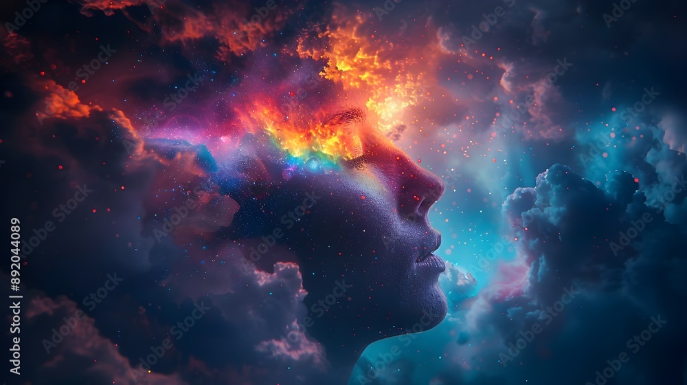 Ethereal Cosmic Dreamscape with Luminous Rainbow-Hued Energy Ethereal Cosmic Dreamscape with Luminous Rainbow-Hued Energy