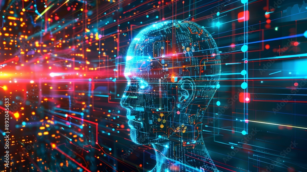 Big Data concept. Digital neural network.Business woman hand touching Introduction of artificial intelligence. Cyberspace of future.Science and innovation of technology. Big Data concept. Digital neural network.Business woman hand touching Introduction of artificial intelligence. Cyberspace of future.Science and innovation of technology.
