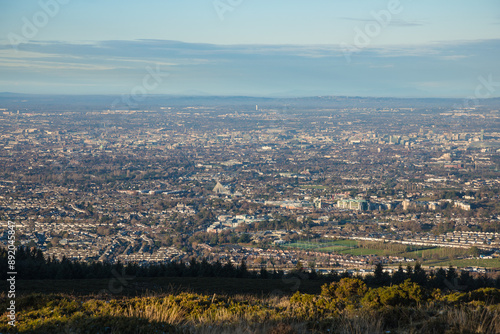 Dublin, Ireland - city and nature views from the top of a hill