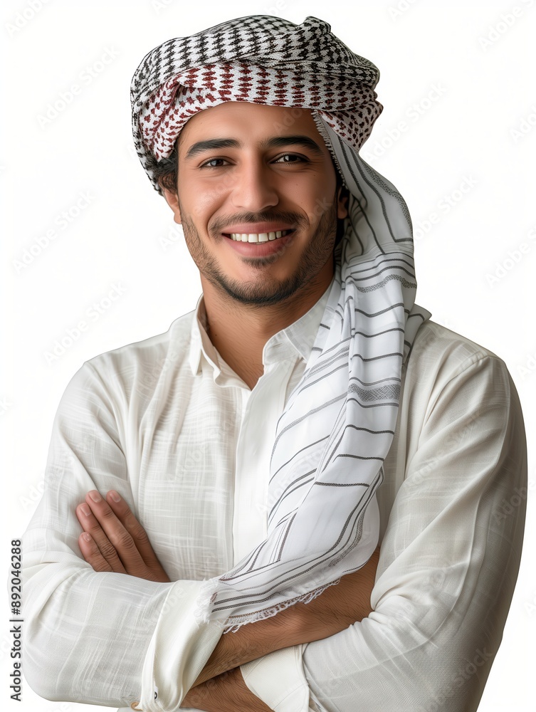 Young Arab Man Wearing Traditional Headscarf Young Arab Man Wearing Traditional Headscarf