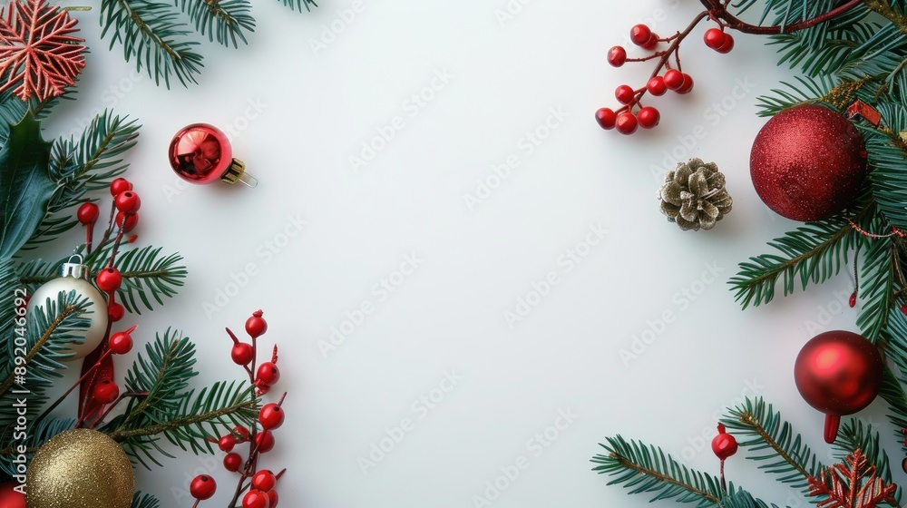 Christmas themed decorations with empty space for advertising Christmas themed decorations with empty space for advertising
