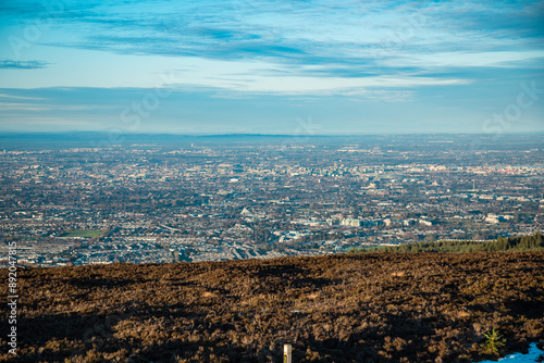 Sticker Dublin, Ireland - city and nature views from the top of a hill