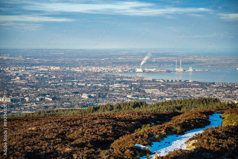 Fototapeta premium Dublin, Ireland - city and nature views from the top of a hill