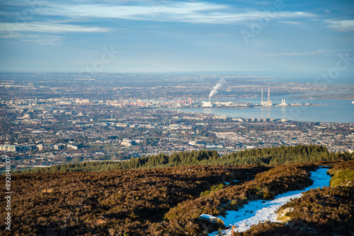 Dublin, Ireland - city and nature views from the top of a hill