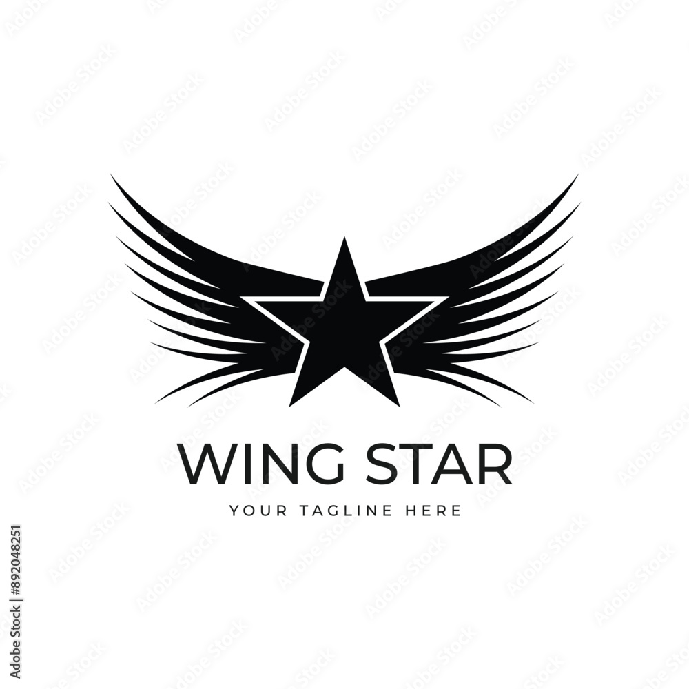 Wings Star Logo design abstract design vector template. Aircraft Wings Logo icon. Modern Heraldic Logo Linear Flying Airlines Logotypefliying Logo concept Wings Star Logo design abstract design vector template. Aircraft Wings Logo icon. Modern Heraldic Logo Linear Flying Airlines Logotypefliying Logo concept