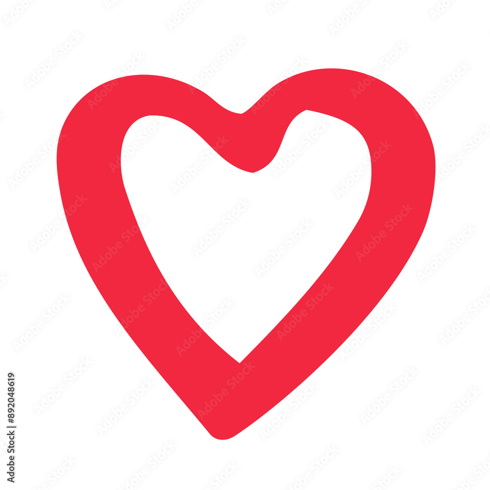 Bold stroke red heart shape. Heart illustration. Heart element. Bold stroke red heart shape. Heart illustration. Heart element.
