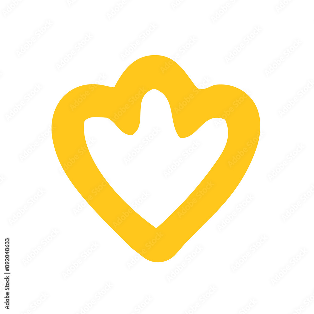 Fototapeta premium Abstract yellow flower shape doodle element