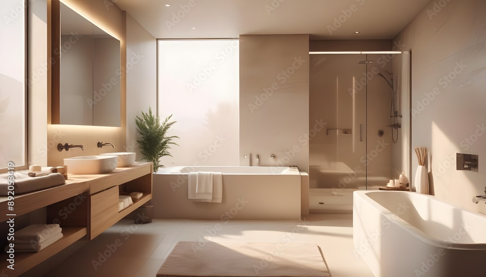 Fototapeta premium Photo interior modern design room 3d illustration